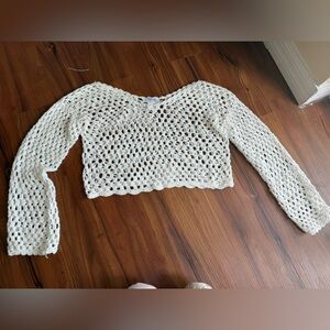 Ivory Crochet Knit Top